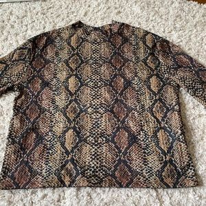 Zara like new animal print snakeskin mock neck